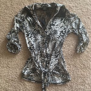 Black Cheetah Print Crop Top